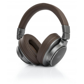 CASQUE AUDIO BLUETOOTH PREMIUM ASPECT CUIR MARRON + MAINS LIBRES - MUSE