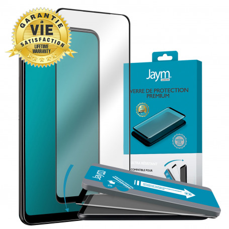 VERRE TREMPE PREMIUM 3D FULL GLUE CONTOUR NOIR AVEC APPLICATEUR POUR APPLE IPHONE 13 / 13 PRO / 14 - JAYM® **