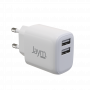 CHARGEUR SECTEUR DOUBLE USB-A 12W BLANC - JAYM®