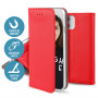 ETUI FOLIO STAND MAGNETIQUE ROUGE COMPATIBLE APPLE IPHONE 13 MINI - JAYM® **