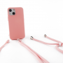 COQUE SILICONE AVEC TOUR DE COU ET TOUR DE POIGNET INCLUS POUR IPHONE 14 PRO MAX ROSE - JAYM® POP**