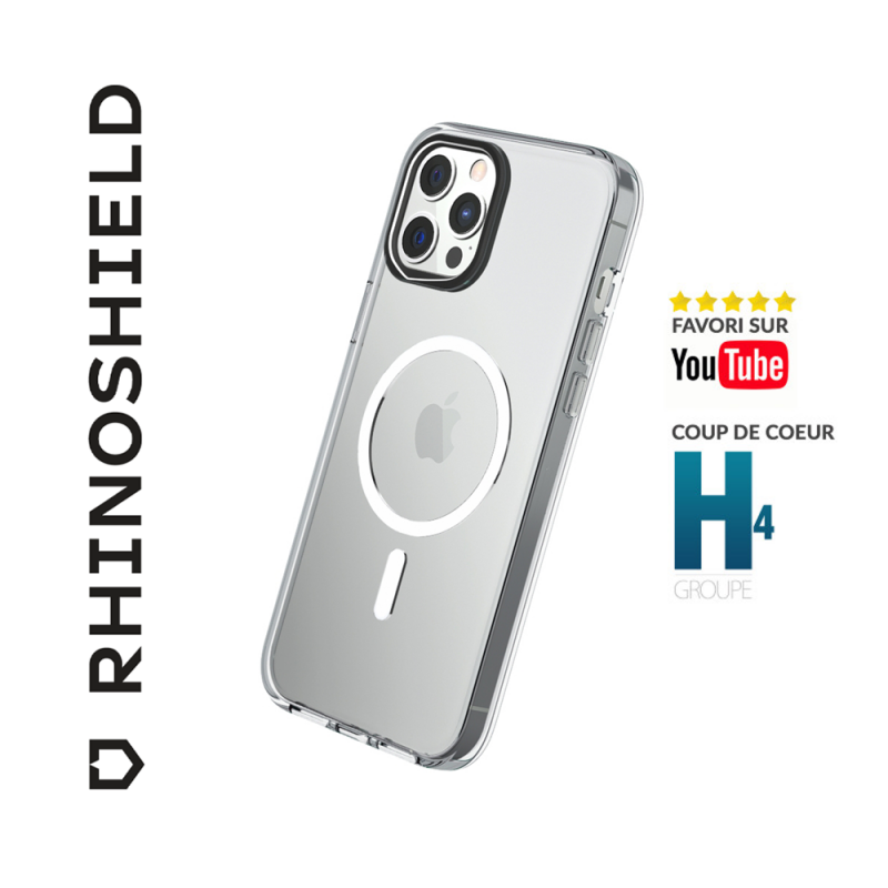 RHINOSHIELD Clear compatible avec [iPhone 15] | Résiste au jaunissement,  haute transparence, coque de protection personnalisable Clear - Noir
