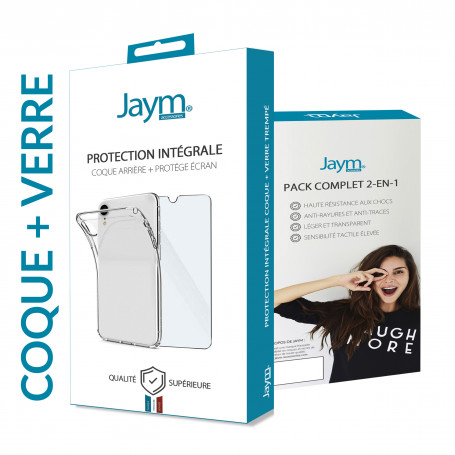 PACK INTEGRAL COQUE SOUPLE + VERRE TREMPE 9H 2.5D POUR SAMSUNG GALAXY A14 4G / 5G - JAYM®**