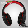 CASQUE AUDIO PRO GAMER 40MM ROUGE + POWER BASS + RETROECLAIRAGE LED + ARCEAU ET MICRO AJUSTABLES - AMSTRAD