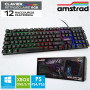 PACK PRO GAMER BATTLE 5 PIECES : CLAVIER AZERTY RETROECLAIRAGE RVB + SOURIS + TAPIS + CASQUE + ADAPTATEUR - AMSTRAD