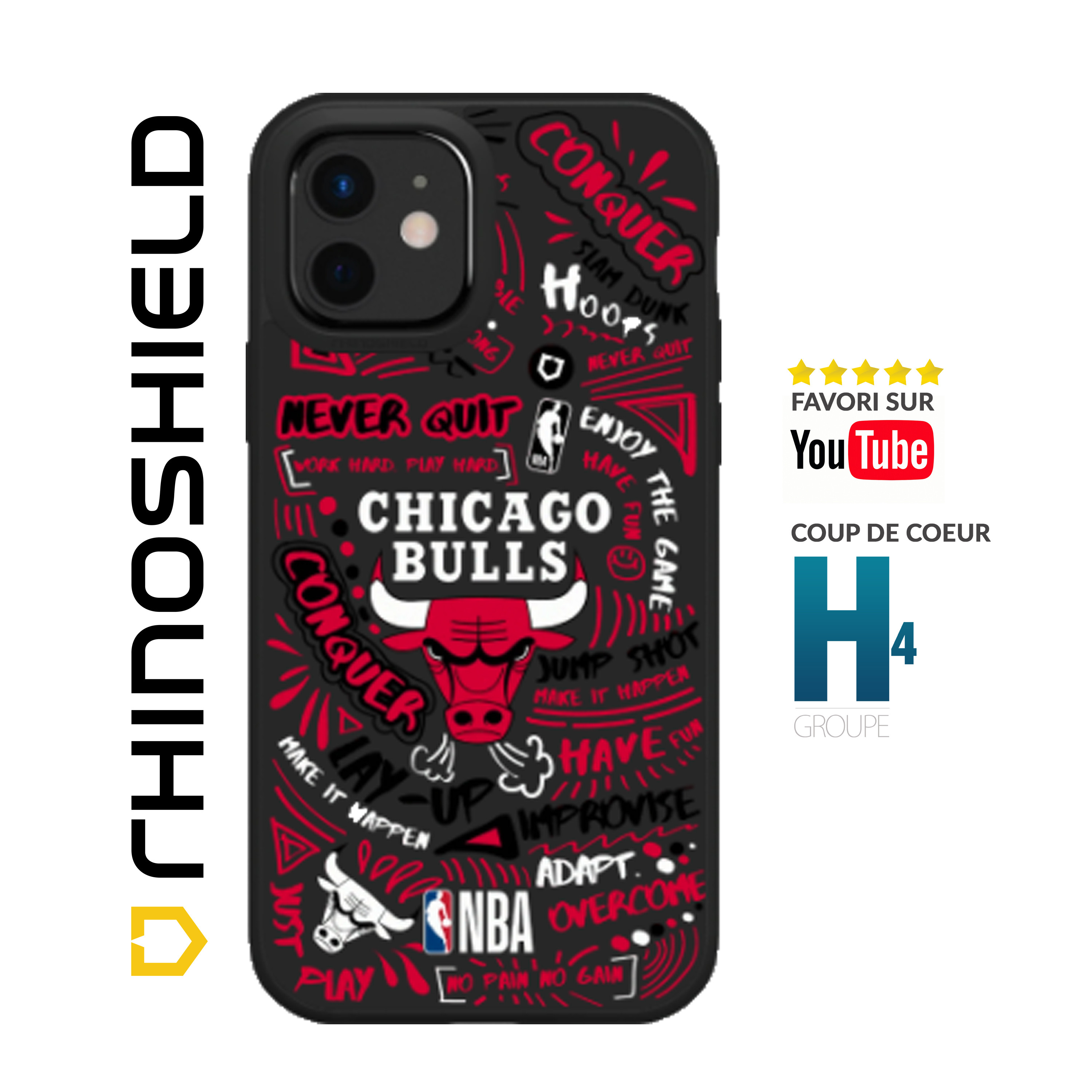 COQUE SOLIDSUIT POUR APPLE IPHONE 11 PRO MAX - NOIR - CHICAGO BULLS -  RHINOSHIELD? (LC-SST0114952-OI91)