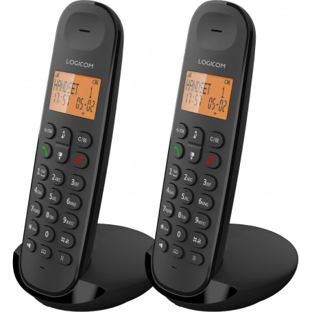 TELEPHONE DECT ILOA 255T DUO 2 POSTES - MAINS LIBRES + RÉPONDEUR - NOIR - LOGICOM