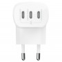 CHARGEUR SECTEUR RAPIDE 3 USB-C 67W PD-PPS (USB-C 25W/67W + USB-C 20W/67W + USB-C 20W/67W) BLANC - BELKIN