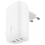 CHARGEUR SECTEUR RAPIDE 3 USB-C 67W PD-PPS (USB-C 25W/67W + USB-C 20W/67W + USB-C 20W/67W) BLANC - BELKIN