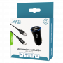 PACK CHARGEUR VOITURE 2 USB-A 12W 12-24V + CABLE USB-A VERS USB-C 1M NOIRS - JAYM®**