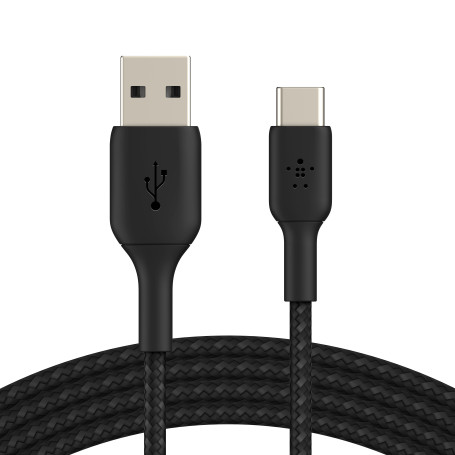 CABLE BOOST CHARGE & SYNCHRO USB VERS USB-C 15CM - RENFORCÉ ET TRESSÉ NOIR - BELKIN