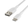 CABLE BOOST CHARGE & SYNCHRO USB VERS USB-C 3M - RENFORCÉ ET TRESSÉ BLANC - BELKIN