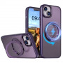 COQUE RENFORCÉE COMPATIBLE IPHONE 16 PRO MAX AVEC ANNEAU STAND MAGSAFE ROTATIF - VIOLET - JAYM®