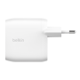 CHARGEUR SECTEUR RAPIDE DOUBLE USB-C 60W PD ET PPS (2x USB-C PD 30W) - BLANC - BELKIN