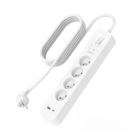 PRISE PARAFOUDRE 4 PRISES + 1 USB-A + 1 USB-C PD - BELKIN