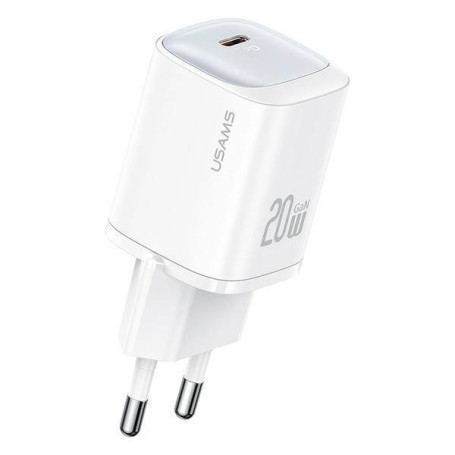 CHARGEUR SECTEUR ULTRA COMPACT ET RAPIDE *GAN* USB-C 20W PD ET PPS BLANC - USAMS