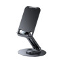 SUPPORT DE BUREAU PREMIUM METAL ET ALUMINIUM POUR TABLETTES ET SMARTPHONES (4.7" A 12") - PLIABLE ET ROTATIF 360 - NOIR - USAMS