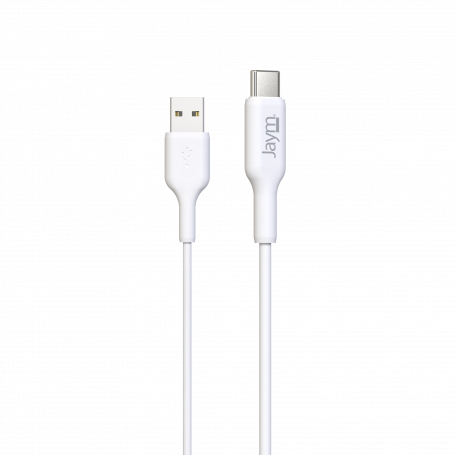 CABLE CHARGE & SYNCHRO USB-A VERS USB-C - LONGUEUR 2M - BLANC - JAYM® - BULK**