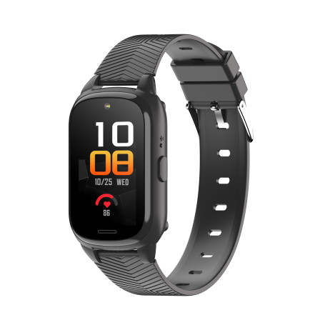 MONTRE CONNECTEE INTELLIGENTE 2G/4G POUR SENIOR – ALERTE DE CHUTE OU D'INACTIVITE - FREQUENCE CARDIAQUE - IP67 – BT 5.3 - NOIRE