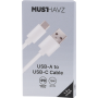 CABLE CHARGE & SYNCHRO USB-A VERS USB-C (15W) - LONGUEUR 1M - BLANC