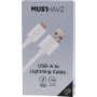 CABLE CHARGE & SYNCHRO USB-A VERS LIGHTNING (10W) - LONGUEUR 1M - BLANC