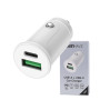 CHARGEUR VOITURE DOUBLE USB : USB-A 12W + USB-C 30W PD - BLANC