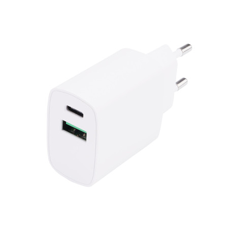 CHARGEUR SECTEUR DOUBLE USB 20W : USB-A + USB-C - GRAB 'N GO - BULK