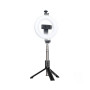 LAMPE SELFIE PERCHE TELESCOPIQUE 95 CM NOIRE - AVEC TREPIED ET TELECOMMANDE - BLUETOOTH 5.2