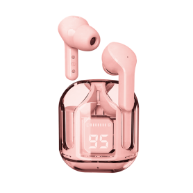 ECOUTEURS TRUE WIRELESS BLUETOOTH 5.3 AVEC AFFICHAGE DIGITAL ROSE - AIR FLY M2 - CHRYSTAL - RIVERSONG