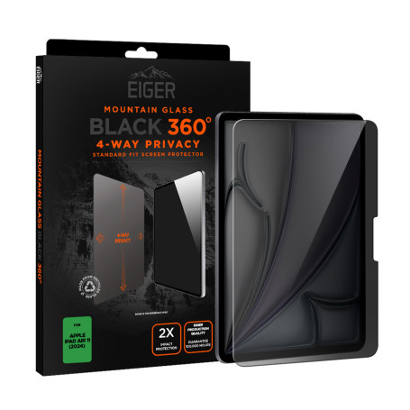 VERRE TREMPE PREMIUM ASAHI 2.5D PRIVACY 360° POUR APPLE IPAD AIR 11'' (2024) - EIGER®