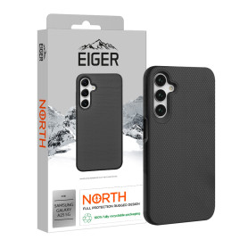 COQUE RIGIDE NOIRE ULTRA-RENFORCÉE POLYCARBONATE *DROP-TEST 4 METRES* POUR SAMSUNG GALAXY A25 5G - EIGER®