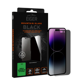 VERRE TREMPE PREMIUM 2.5D PRIVACY POUR APPLE IPHONE 15 / 15 PRO / 16 - EIGER®