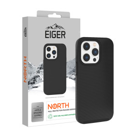 COQUE RIGIDE NOIRE ULTRA-RENFORCÉE POLYCARBONATE *DROP-TEST 4 METRES* POUR APPLE IPHONE 14 PRO - EIGER®**